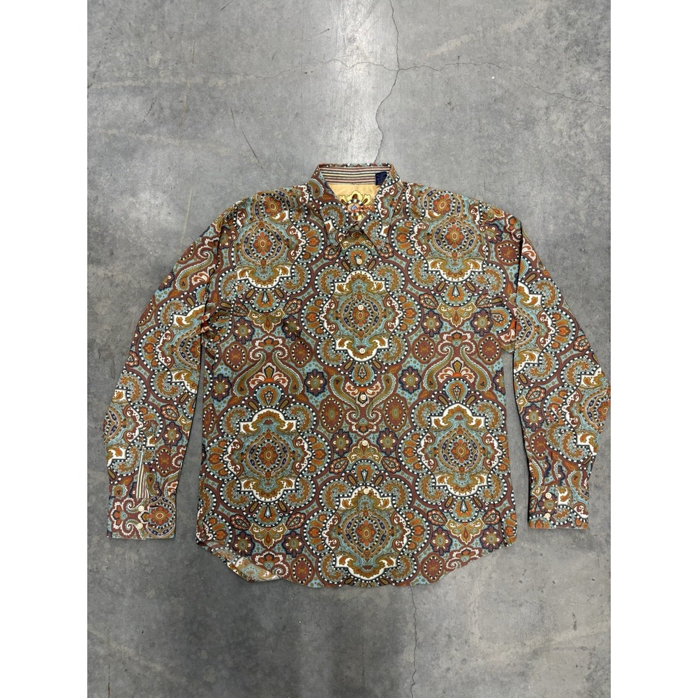 Robert Graham Paisley Medallion Print Button Down Shirt Mens 2XL Multicolor